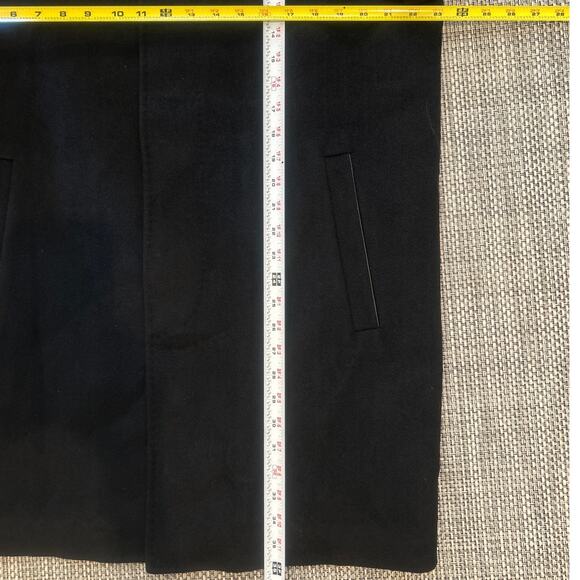 RAIDY BOER Men's Wool Removable Fur Collar Leather Trim Black Coat 38 US/48 EU - Picture 10 of 10